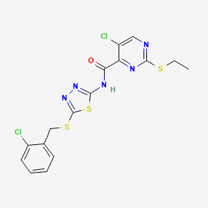 5-chloro-N-{5-[(2-chlorobenzyl)sulfanyl]-1,3,4-thiadiazol-2-yl}-2-(ethylsulfanyl)pyrimidine-4-carboxamide