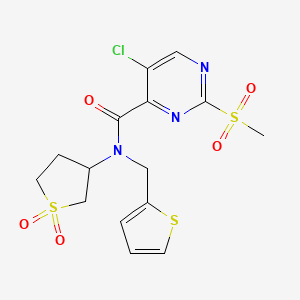 5-chloro-N-(1,1-dioxidotetrahydrothiophen-3-yl)-2-(methylsulfonyl)-N-(thiophen-2-ylmethyl)pyrimidine-4-carboxamide