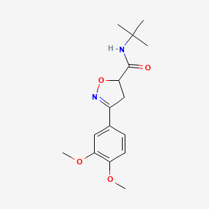 N-tert-butyl-3-(3,4-dimethoxyphenyl)-4,5-dihydro-1,2-oxazole-5-carboxamide