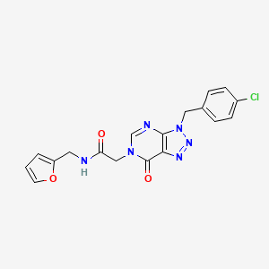 molecular formula C18H15ClN6O3 B11421859 2-[3-(4-chlorobenzyl)-7-oxo-3,7-dihydro-6H-[1,2,3]triazolo[4,5-d]pyrimidin-6-yl]-N-(furan-2-ylmethyl)acetamide 