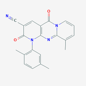 7-(2,5-dimethylphenyl)-11-methyl-2,6-dioxo-1,7,9-triazatricyclo[8.4.0.03,8]tetradeca-3(8),4,9,11,13-pentaene-5-carbonitrile