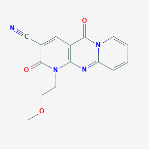 7-(2-methoxyethyl)-2,6-dioxo-1,7,9-triazatricyclo[8.4.0.03,8]tetradeca-3(8),4,9,11,13-pentaene-5-carbonitrile