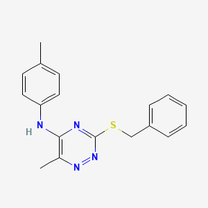 molecular formula C18H18N4S B11421897 3-(benzylthio)-6-methyl-N-(p-tolyl)-1,2,4-triazin-5-amine 