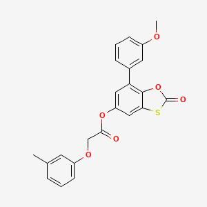 molecular formula C23H18O6S B11421918 7-(3-Methoxyphenyl)-2-oxo-1,3-benzoxathiol-5-yl (3-methylphenoxy)acetate 