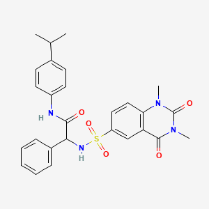 2-(1,3-Dimethyl-2,4-dioxo-1,2,3,4-tetrahydroquinazoline-6-sulfonamido)-2-phenyl-N-[4-(propan-2-YL)phenyl]acetamide