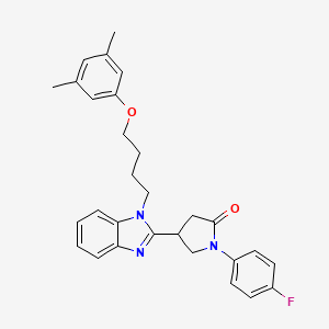 4-{1-[4-(3,5-dimethylphenoxy)butyl]-1H-benzimidazol-2-yl}-1-(4-fluorophenyl)pyrrolidin-2-one