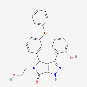 molecular formula C25H21N3O4 B11421945 5-(2-hydroxyethyl)-3-(2-hydroxyphenyl)-4-(3-phenoxyphenyl)-4,5-dihydropyrrolo[3,4-c]pyrazol-6(2H)-one 