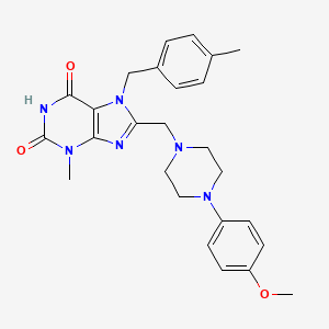 8-{[4-(4-Methoxyphenyl)piperazinyl]methyl}-3-methyl-7-[(4-methylphenyl)methyl]-1,3,7-trihydropurine-2,6-dione