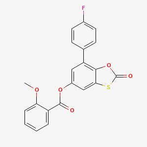 molecular formula C21H13FO5S B11421969 7-(4-Fluorophenyl)-2-oxo-1,3-benzoxathiol-5-yl 2-methoxybenzoate 