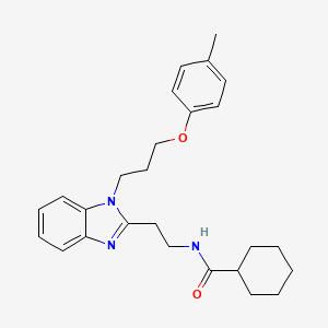 N-(2-{1-[3-(4-methylphenoxy)propyl]-1H-benzimidazol-2-yl}ethyl)cyclohexanecarboxamide