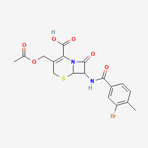 3-[(Acetyloxy)methyl]-7-{[(3-bromo-4-methylphenyl)carbonyl]amino}-8-oxo-5-thia-1-azabicyclo[4.2.0]oct-2-ene-2-carboxylic acid