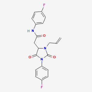 molecular formula C20H17F2N3O3 B11422014 N-(4-fluorophenyl)-2-[1-(4-fluorophenyl)-2,5-dioxo-3-(prop-2-en-1-yl)imidazolidin-4-yl]acetamide 