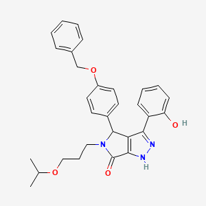 4-[4-(benzyloxy)phenyl]-3-(2-hydroxyphenyl)-5-[3-(propan-2-yloxy)propyl]-4,5-dihydropyrrolo[3,4-c]pyrazol-6(1H)-one