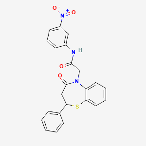 N-(3-nitrophenyl)-2-(4-oxo-2-phenyl-3,4-dihydrobenzo[b][1,4]thiazepin-5(2H)-yl)acetamide