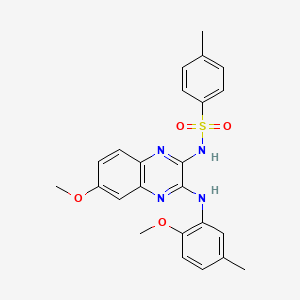 N-{6-methoxy-3-[(2-methoxy-5-methylphenyl)amino]quinoxalin-2-yl}-4-methylbenzenesulfonamide