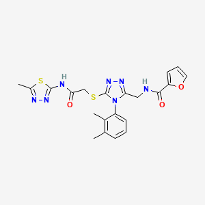 molecular formula C21H21N7O3S2 B11422079 N-{[4-(2,3-Dimethylphenyl)-5-({[(5-methyl-1,3,4-thiadiazol-2-YL)carbamoyl]methyl}sulfanyl)-4H-1,2,4-triazol-3-YL]methyl}furan-2-carboxamide 