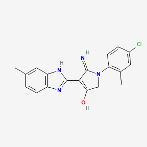 5-Amino-1-(4-chloro-2-methylphenyl)-4-(6-methyl-1H-1,3-benzodiazol-2-YL)-2,3-dihydro-1H-pyrrol-3-one