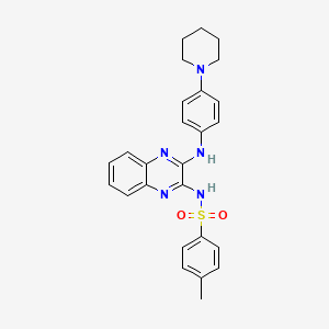 4-methyl-N-(3-{[4-(piperidin-1-yl)phenyl]amino}quinoxalin-2-yl)benzenesulfonamide