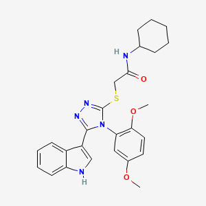 N-Cyclohexyl-2-{[4-(2,5-dimethoxyphenyl)-5-(1H-indol-3-YL)-4H-1,2,4-triazol-3-YL]sulfanyl}acetamide