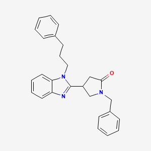 1-benzyl-4-[1-(3-phenylpropyl)-1H-benzimidazol-2-yl]pyrrolidin-2-one