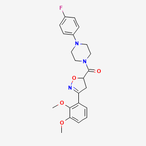 molecular formula C22H24FN3O4 B11422128 [3-(2,3-Dimethoxyphenyl)-4,5-dihydro-1,2-oxazol-5-yl][4-(4-fluorophenyl)piperazin-1-yl]methanone 