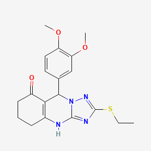 molecular formula C19H22N4O3S B11422130 9-(3,4-dimethoxyphenyl)-2-(ethylsulfanyl)-5,6,7,9-tetrahydro[1,2,4]triazolo[5,1-b]quinazolin-8(4H)-one 