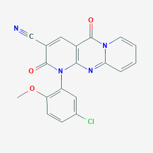 7-(5-chloro-2-methoxyphenyl)-2,6-dioxo-1,7,9-triazatricyclo[8.4.0.03,8]tetradeca-3(8),4,9,11,13-pentaene-5-carbonitrile