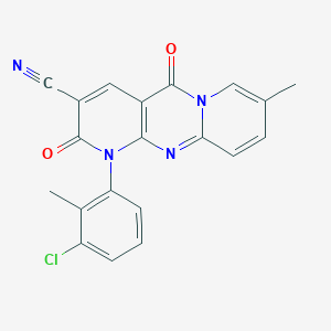 molecular formula C20H13ClN4O2 B11422152 7-(3-chloro-2-methylphenyl)-13-methyl-2,6-dioxo-1,7,9-triazatricyclo[8.4.0.03,8]tetradeca-3(8),4,9,11,13-pentaene-5-carbonitrile 