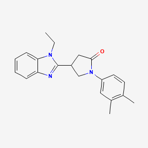 molecular formula C21H23N3O B11422190 1-(3,4-dimethylphenyl)-4-(1-ethyl-1H-benzimidazol-2-yl)pyrrolidin-2-one 