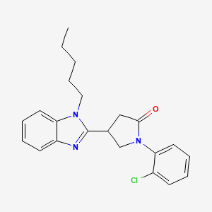 molecular formula C22H24ClN3O B11422191 1-(2-chlorophenyl)-4-(1-pentyl-1H-benzimidazol-2-yl)pyrrolidin-2-one 