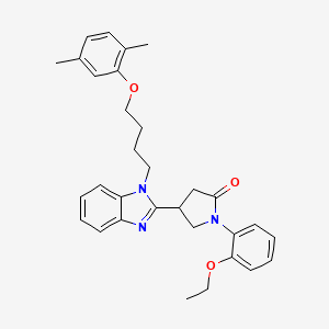 molecular formula C31H35N3O3 B11422202 4-{1-[4-(2,5-dimethylphenoxy)butyl]-1H-benzimidazol-2-yl}-1-(2-ethoxyphenyl)pyrrolidin-2-one 