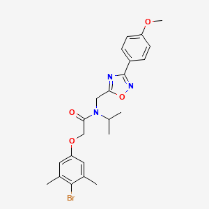 molecular formula C23H26BrN3O4 B11422235 2-(4-bromo-3,5-dimethylphenoxy)-N-{[3-(4-methoxyphenyl)-1,2,4-oxadiazol-5-yl]methyl}-N-(propan-2-yl)acetamide 