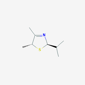 molecular formula C8H15NS B1142224 (2R,5R)-2-Isopropyl-4,5-dimethyl-2,5-dihydro-1,3-thiazole CAS No. 115152-70-0