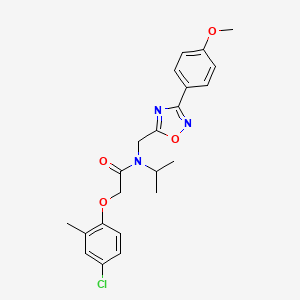 molecular formula C22H24ClN3O4 B11422244 2-(4-chloro-2-methylphenoxy)-N-{[3-(4-methoxyphenyl)-1,2,4-oxadiazol-5-yl]methyl}-N-(propan-2-yl)acetamide 