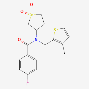 molecular formula C17H18FNO3S2 B11422245 N-(1,1-dioxidotetrahydrothiophen-3-yl)-4-fluoro-N-[(3-methylthiophen-2-yl)methyl]benzamide 