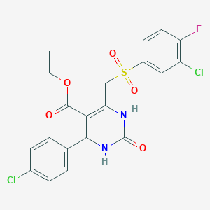 Ethyl 6-(((3-chloro-4-fluorophenyl)sulfonyl)methyl)-4-(4-chlorophenyl)-2-oxo-1,2,3,4-tetrahydropyrimidine-5-carboxylate