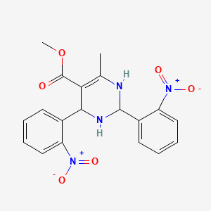 molecular formula C₁₉H₁₈N₄O₆ B1142231 Methyl 6-methyl-2,4-bis(2-nitrophenyl)-1,2,3,4-tetrahydropyrimidine-5-carboxylate CAS No. 80742-11-6