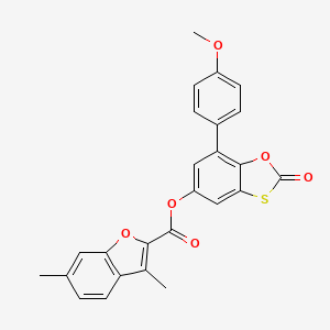 7-(4-Methoxyphenyl)-2-oxo-1,3-benzoxathiol-5-yl 3,6-dimethyl-1-benzofuran-2-carboxylate