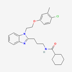 N-(3-{1-[2-(4-chloro-3-methylphenoxy)ethyl]-1H-benzimidazol-2-yl}propyl)cyclohexanecarboxamide