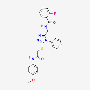 2-Fluoro-N-{[5-({[(4-methoxyphenyl)carbamoyl]methyl}sulfanyl)-4-phenyl-4H-1,2,4-triazol-3-YL]methyl}benzamide