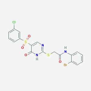 N-(2-bromophenyl)-2-({5-[(3-chlorophenyl)sulfonyl]-6-oxo-1,6-dihydropyrimidin-2-yl}sulfanyl)acetamide