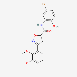 N-(5-bromo-2-hydroxyphenyl)-3-(2,3-dimethoxyphenyl)-4,5-dihydro-1,2-oxazole-5-carboxamide