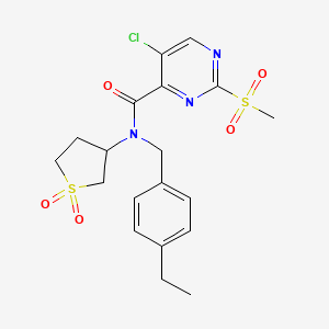 molecular formula C19H22ClN3O5S2 B11422414 5-chloro-N-(1,1-dioxidotetrahydrothiophen-3-yl)-N-(4-ethylbenzyl)-2-(methylsulfonyl)pyrimidine-4-carboxamide 