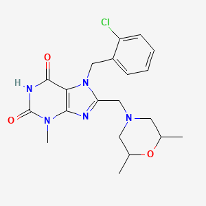 7-(2-chlorobenzyl)-8-[(2,6-dimethylmorpholin-4-yl)methyl]-3-methyl-3,7-dihydro-1H-purine-2,6-dione