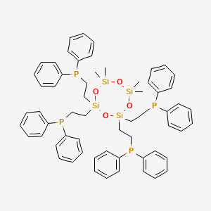molecular formula C60H68O4P4Si4 B1142247 [(6,6,8,8-Tetramethyl-1,3,5,7,2,4,6,8-tetroxatetrasilocane-2,2,4,4-tetrayl)tetra(ethane-2,1-diyl)]tetrakis(diphenylphosphane) CAS No. 124998-64-7