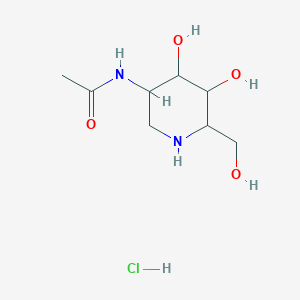 molecular formula C₈H₁₇ClN₂O₄ B1142249 N-[(3S,4R,5R,6R)-4,5-dihydroxy-6-(hydroxymethyl)piperidin-3-yl]acetamide;hydrochloride CAS No. 1356848-49-1
