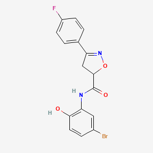 N-(5-bromo-2-hydroxyphenyl)-3-(4-fluorophenyl)-4,5-dihydro-1,2-oxazole-5-carboxamide