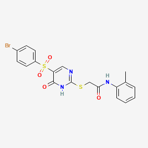 2-({5-[(4-bromophenyl)sulfonyl]-6-oxo-1,6-dihydropyrimidin-2-yl}sulfanyl)-N-(2-methylphenyl)acetamide