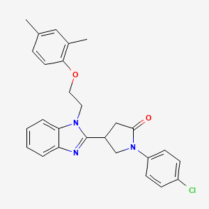 1-(4-chlorophenyl)-4-{1-[2-(2,4-dimethylphenoxy)ethyl]-1H-benzimidazol-2-yl}pyrrolidin-2-one