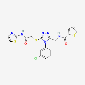 N-((4-(3-chlorophenyl)-5-((2-oxo-2-(thiazol-2-ylamino)ethyl)thio)-4H-1,2,4-triazol-3-yl)methyl)thiophene-2-carboxamide